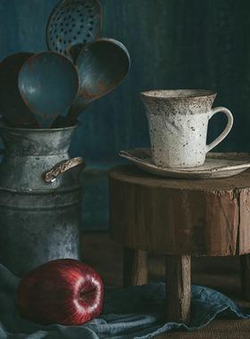 矮凳摄影小圆凳家居装饰裂痕小凳子拍摄道具实木木质摆件工艺品