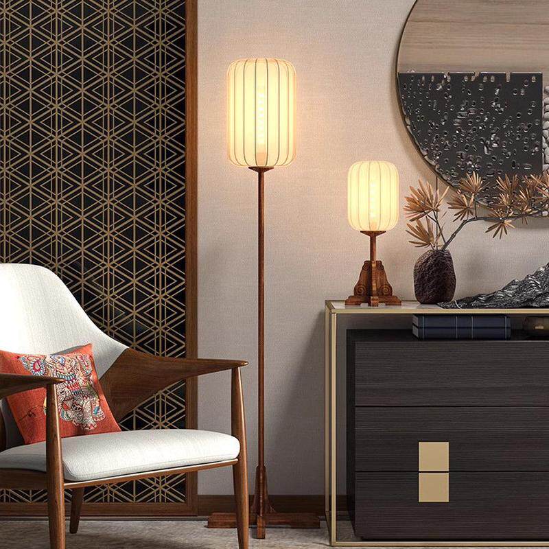 新中式落地灯禅意茶室古风书房客厅卧室床头灯实木风复古台灯