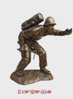 消防员主题玻璃钢仿广场铸铜卡通人物雕塑园林公园铜户外大型摆件