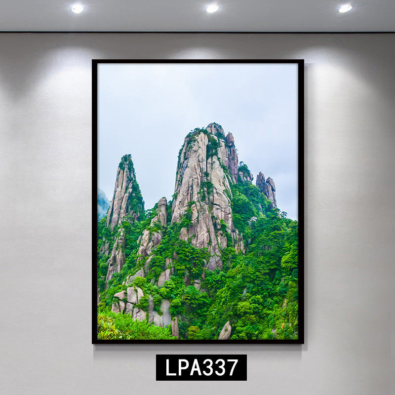 有山无水靠山图装饰画竖版办公室泰山大山高山壁画山峰山脉挂画