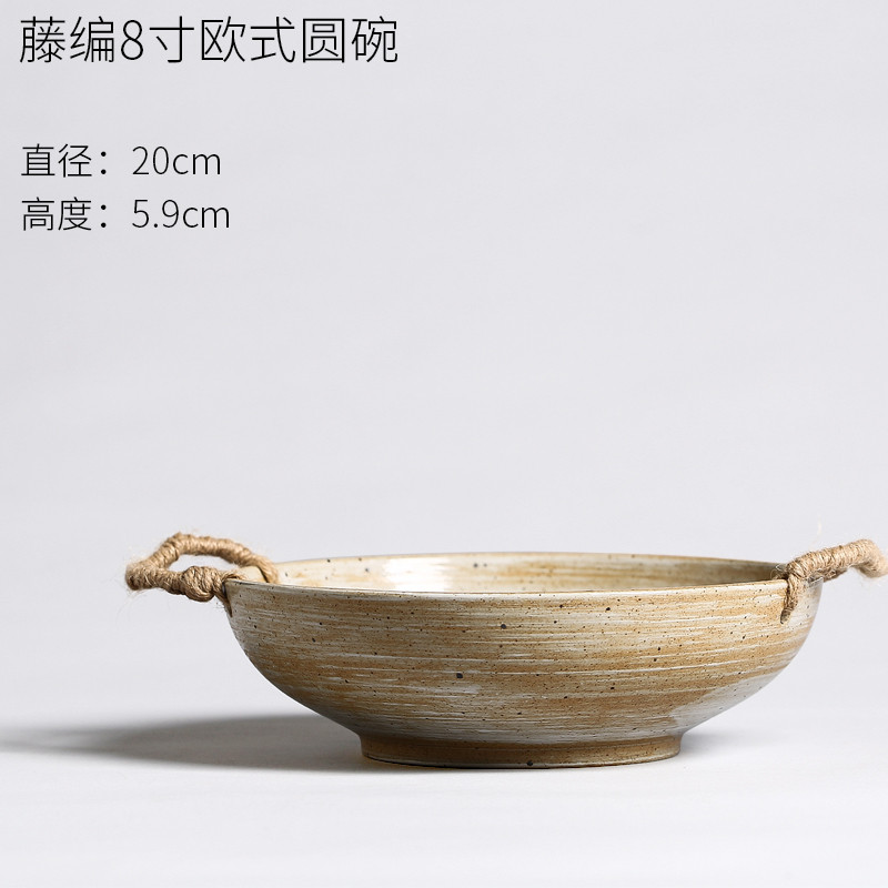 s景德镇日式粗陶沙拉家用面碗创意个性汤碗简约复古餐具商用饭碗r