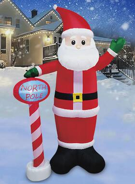 8ft圣诞节led充气气模用品发光北极圣诞老人庭院派对装饰摆件