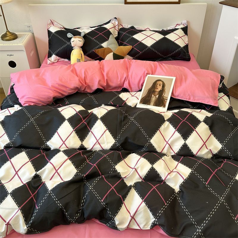 男生风北欧简约四件套床上用品耐脏单双人床单被套学生宿舍三件套