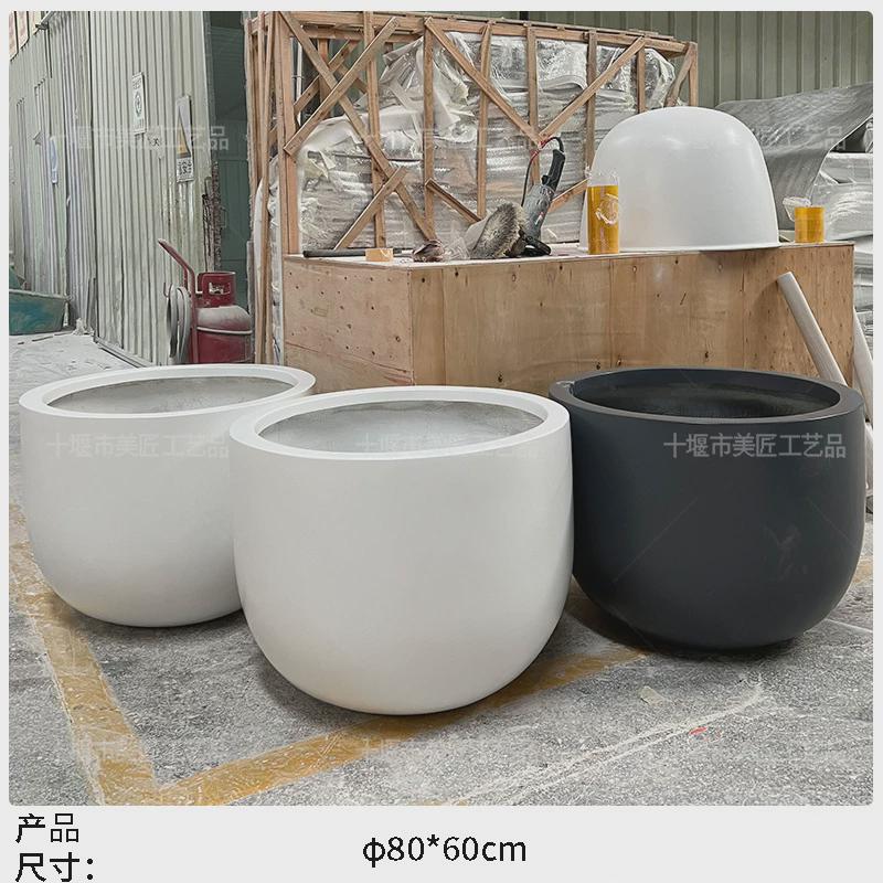 玻璃钢花盆公园大花缸树盆学校绿植花池种植树商场美陈花坛池池