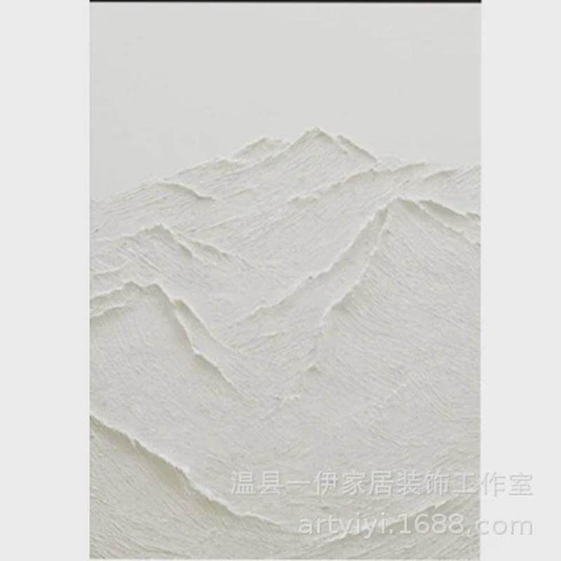 肌理画手绘油画砂岩风画白色侘寂刀装饰画立体抽象挂画立体浮雕