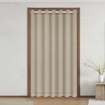 侘寂风轻奢高级感卧室门帘隔断帘简约厕所家用房间遮挡帘子免打孔