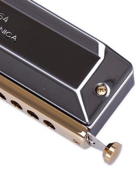 奇美牌16孔64音黑色半音阶口琴/奇美半音阶口琴