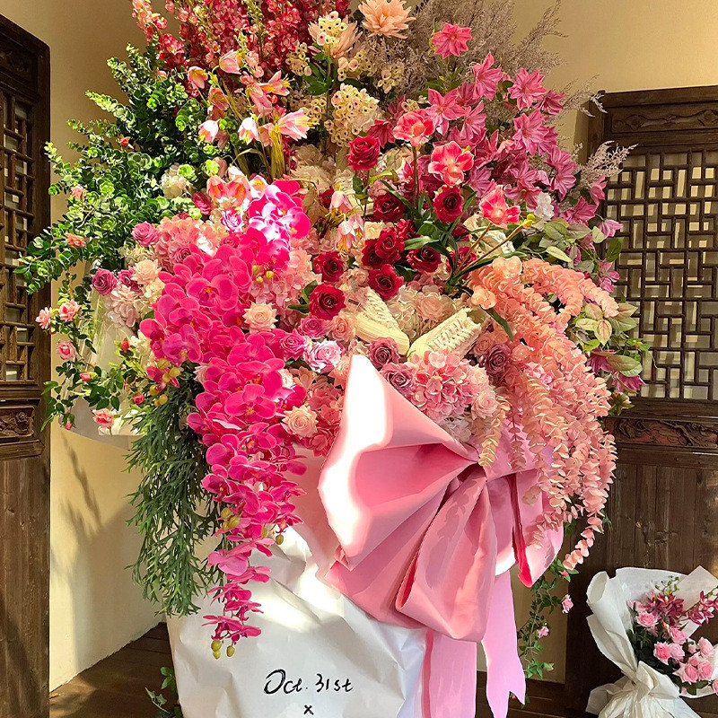 巨型大型立式美陈装饰拍照打卡道具仿真花束网红玫瑰捧花引流摆件
