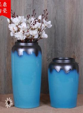 欧式乡村风格园林陶罐景观绿化种植花瓶水培植物花插花器2件套