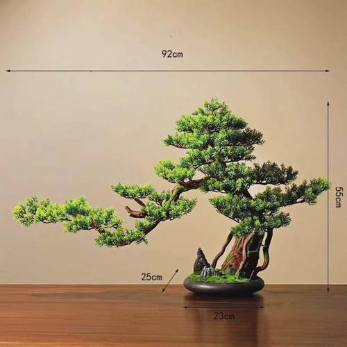 新中式仿真迎客松盆景绿植盆栽客厅玄关办公室茶室家居装饰摆件