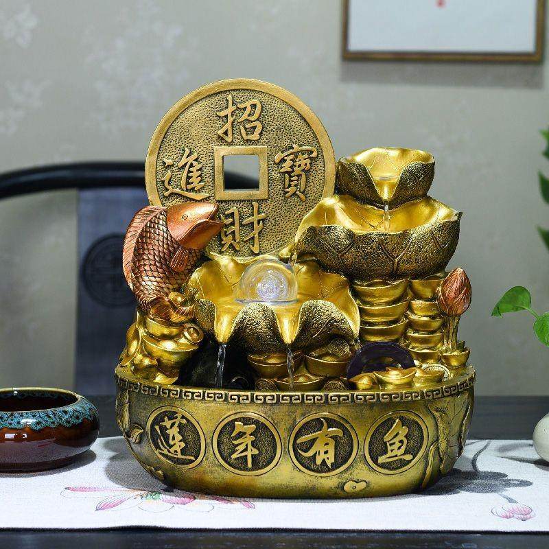 流水生财轮摆件招财喷泉桌面装饰客厅循环水景办公室开业礼物,家居饰品,装饰摆件,淘宝优惠券,粉丝福利购,淘宝优惠卷