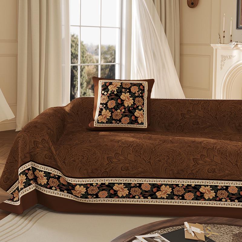 复古沙发巾盖布四季通用一整张全盖万能套罩轻奢高级感防滑靠背巾