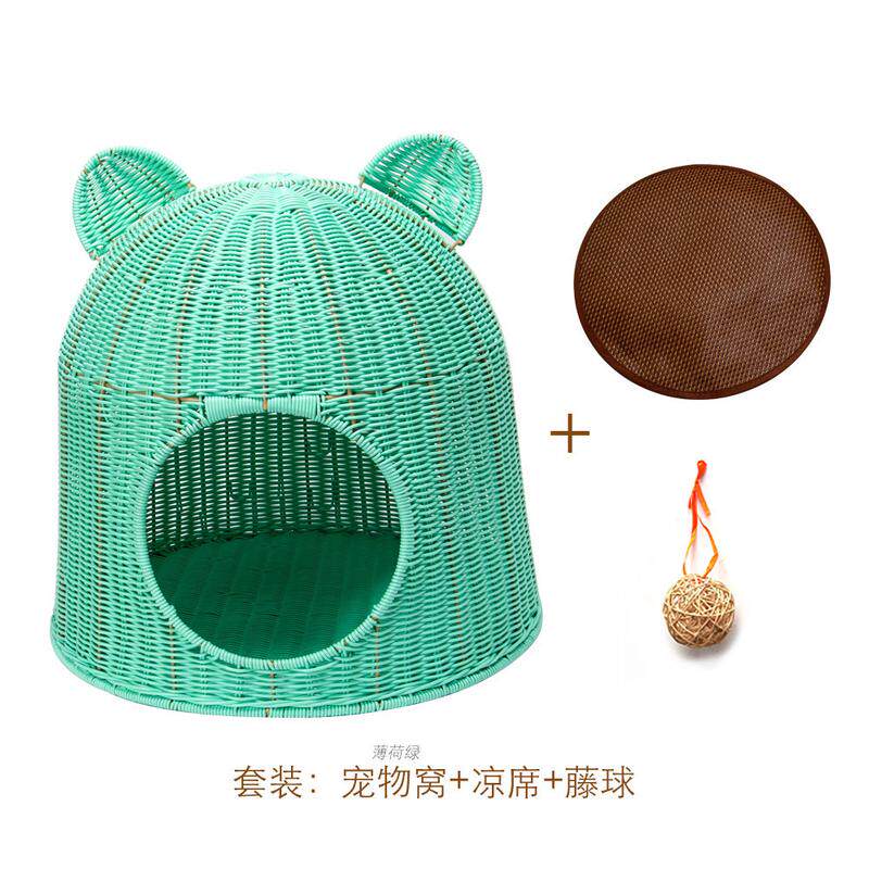 厂家藤编猫窝四季通用手工编织宠物窝半封闭透气猫咪窝可水洗猫屋,宠物/宠物食品及用品,猫笼子/猫别墅,淘宝优惠券,粉丝福利购,淘宝优惠卷