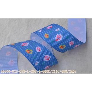 6色25mm热转印圣诞花螺纹带LX074姚明织带