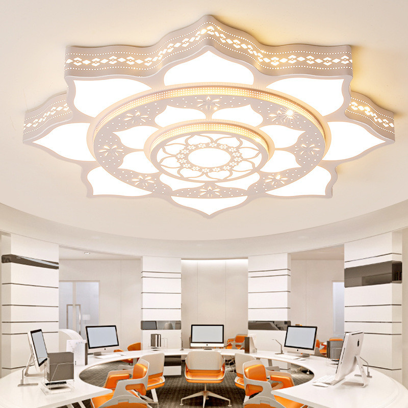 热销2024莲花灯吸顶灯现代简约花形家用灯1.2米大气餐厅大客厅2米