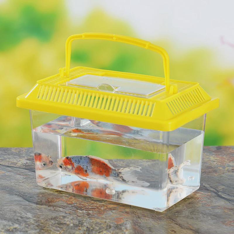 大中小号儿童手提乌龟盒宠物饲养运输鱼金鱼缸透明塑料盒乌龟缸