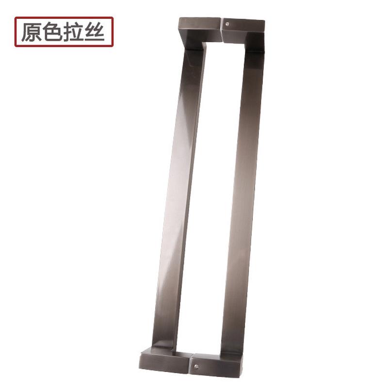 现代简约大门拉手对装玻璃门玫瑰金拉手黑色木门推拉门把手不锈钢