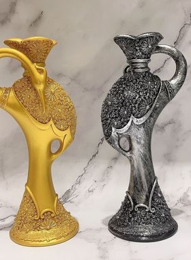 热销丹顶鹤树脂球座宫廷复古怀旧异域风情家居摆件玄关桌面创意装