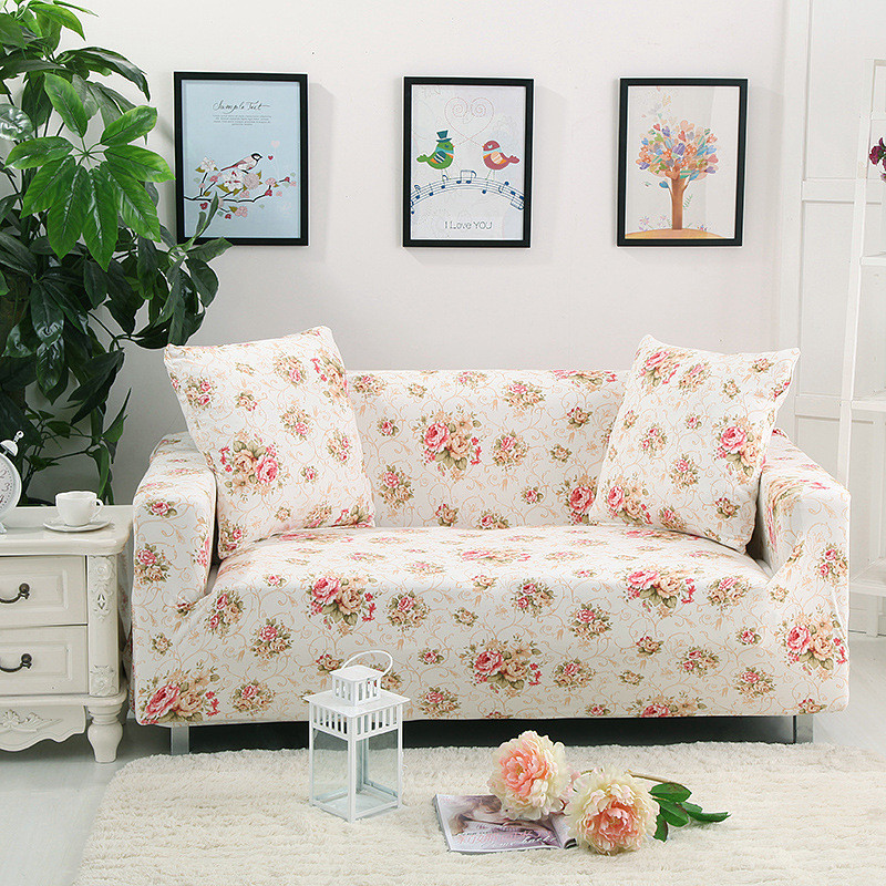 v3fp通用沙发套罩全包套垫笠粉色碎花田园梳化巾一体老式盖布套