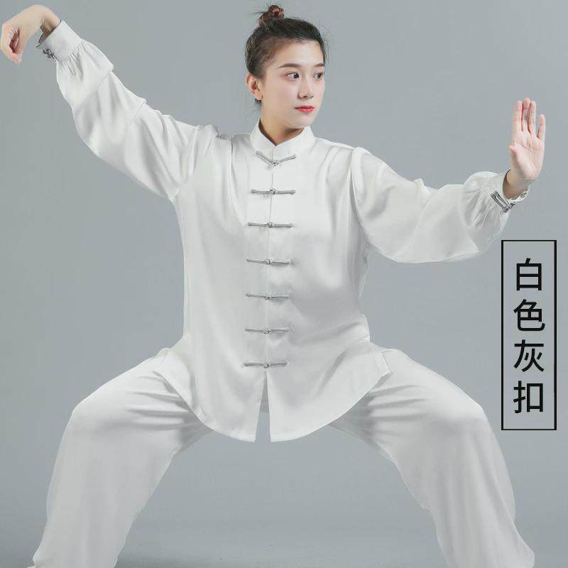 醋酸冰丝太极服男女新款凉爽透气太极服装女款太极拳服练功武术服