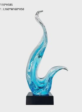 售楼处酒店大堂雕塑摆件家居饰品透明树脂客厅玄关电视柜软装饰品