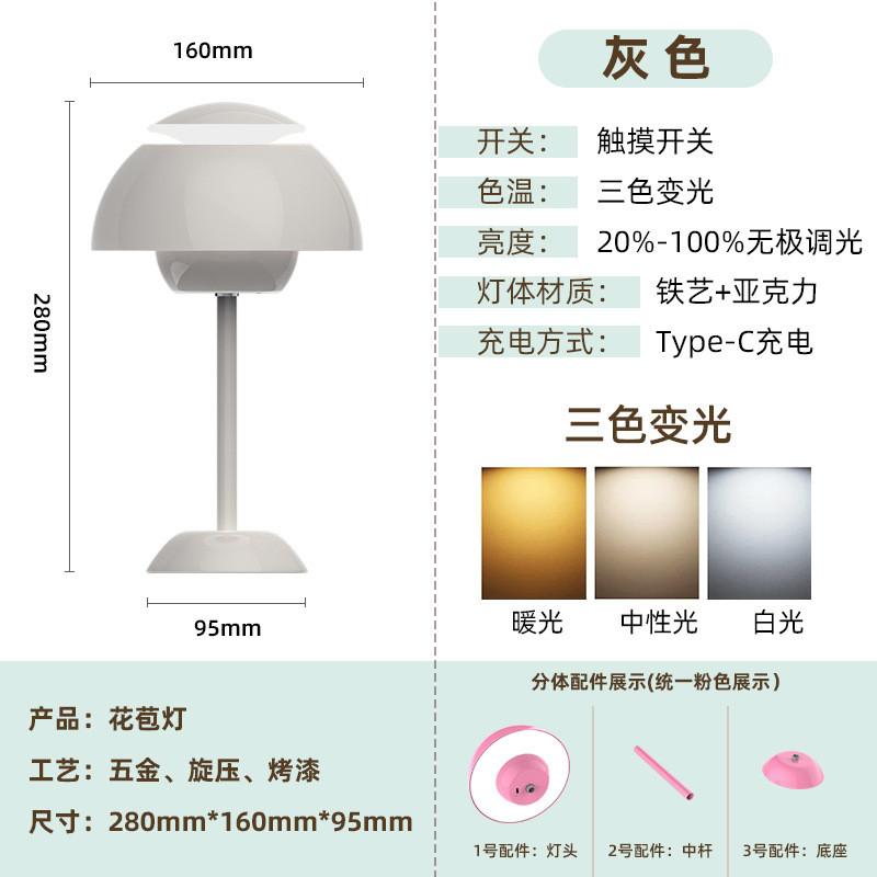 创意ins风卧室装饰高级感床头台灯led小夜灯睡觉用餐厅桌面氛围灯