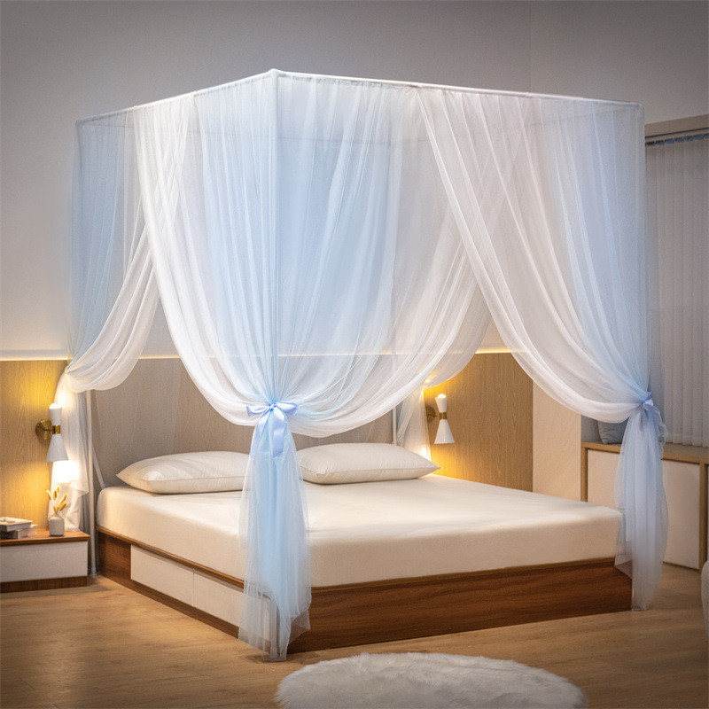 新款宫廷落地式蚊帐三开门1.5m防蚊帐加密纱加粗支架家用批发