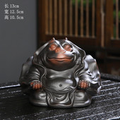 陶金紫陶茶宠紫砂茶宠紫手工蟾紫砂金蟾摆件招财金蟾可养茶宠摆件