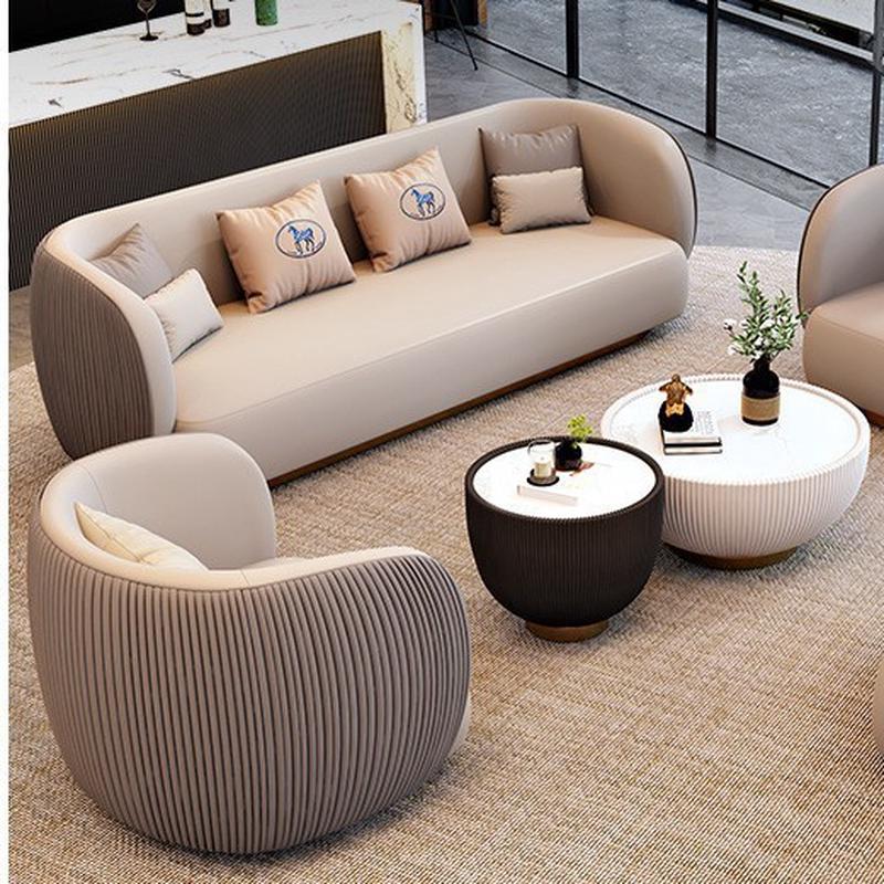 商务接待轻奢酒店大堂沙发茶几组合休闲会客休息区办公室洽谈桌椅