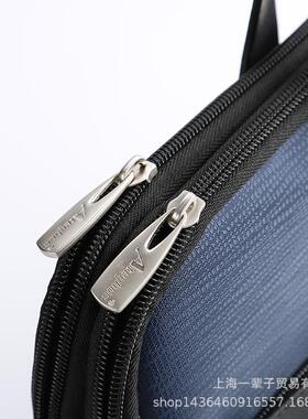 帆布手提大容量办公包男印制商务会议文件袋女817三层拉链公文包