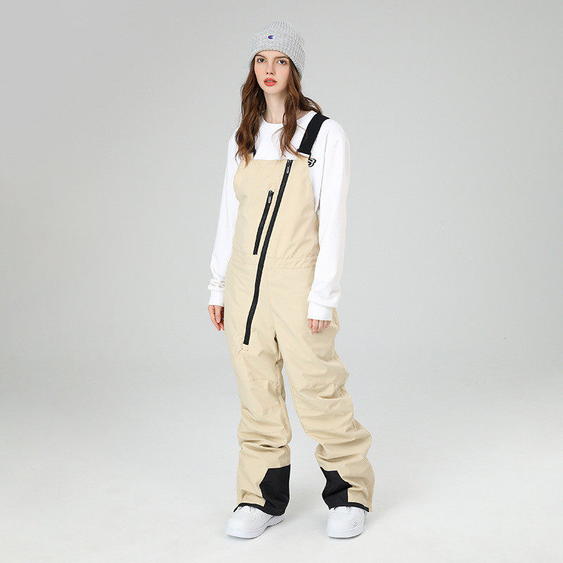 雪户外派2021新品滑雪服背带裤男防水防风日系怡中性滑雪裤女
