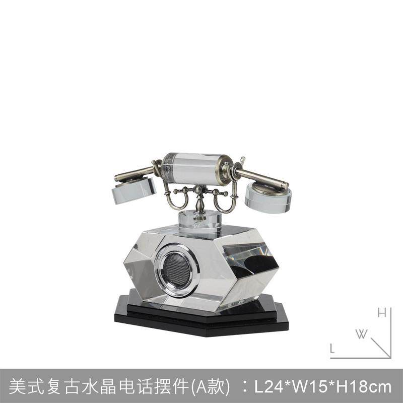 新中式复古电话机摆件样板房居家玄关客厅电视柜桌面茶几软装饰品