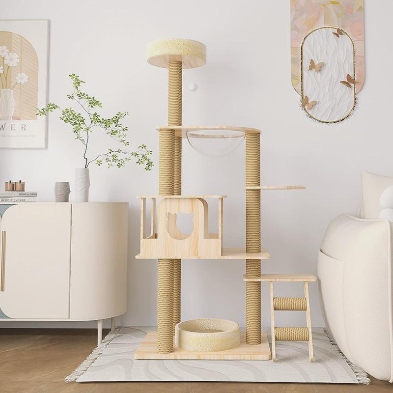 稳固升级加大底盘耐磨大型猫咖猫爬架一体式猫架子猫树塔猫窝定制