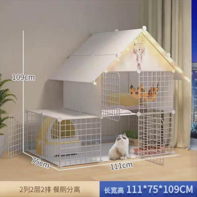 猫笼子家用厕所超大自由空间猫窝别墅带室内一体猫咪猫舍猫屋空笼