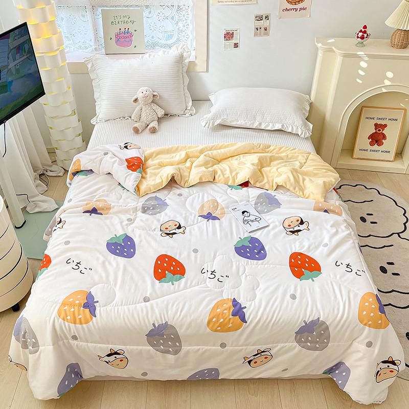 夏季可机三件套水洗棉空调被夏天床单人学生宿舍儿童薄款夏凉被
