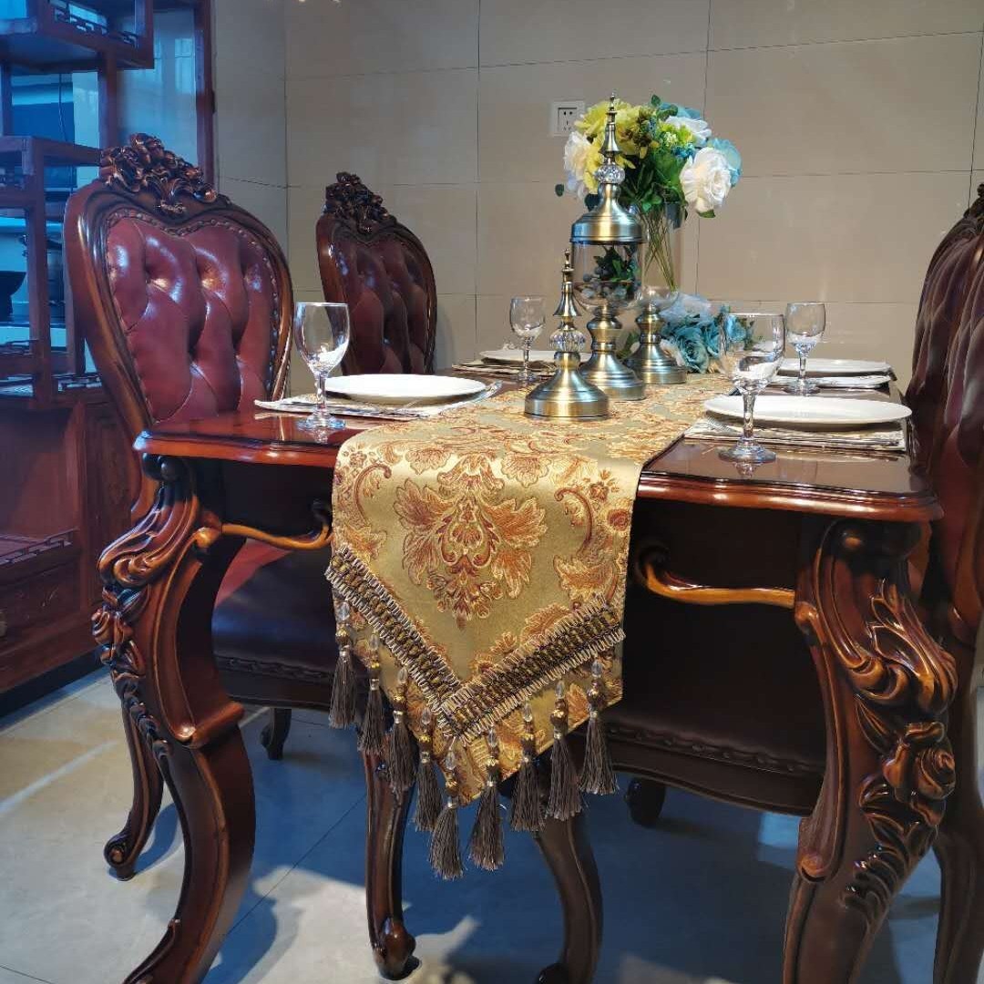 桌旗欧式简约奢华长条现代美式餐桌布茶几台布电视柜装饰布