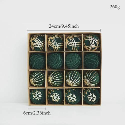 圣诞挂件装饰品创意手工彩绘球塑料球植绒彩球圣诞树球装饰球道具