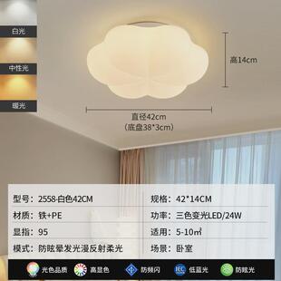 奶油风花朵吸顶灯创意卧室儿童房阳台灯简约客厅大厅主灯中山灯具