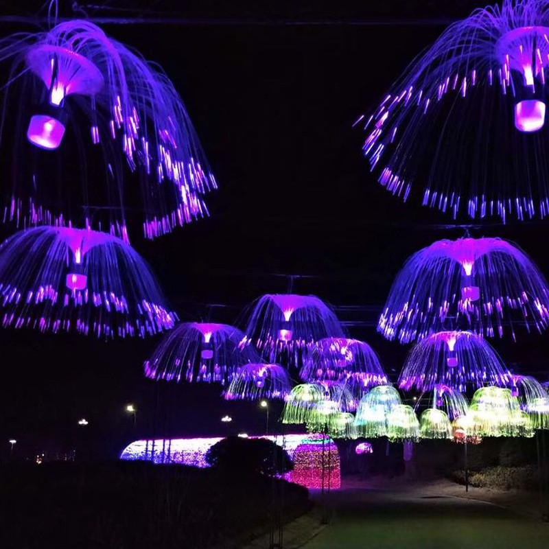 七彩灯展led光纤灯夜精灵仿真景观水母变色览商场亮化装饰造型灯