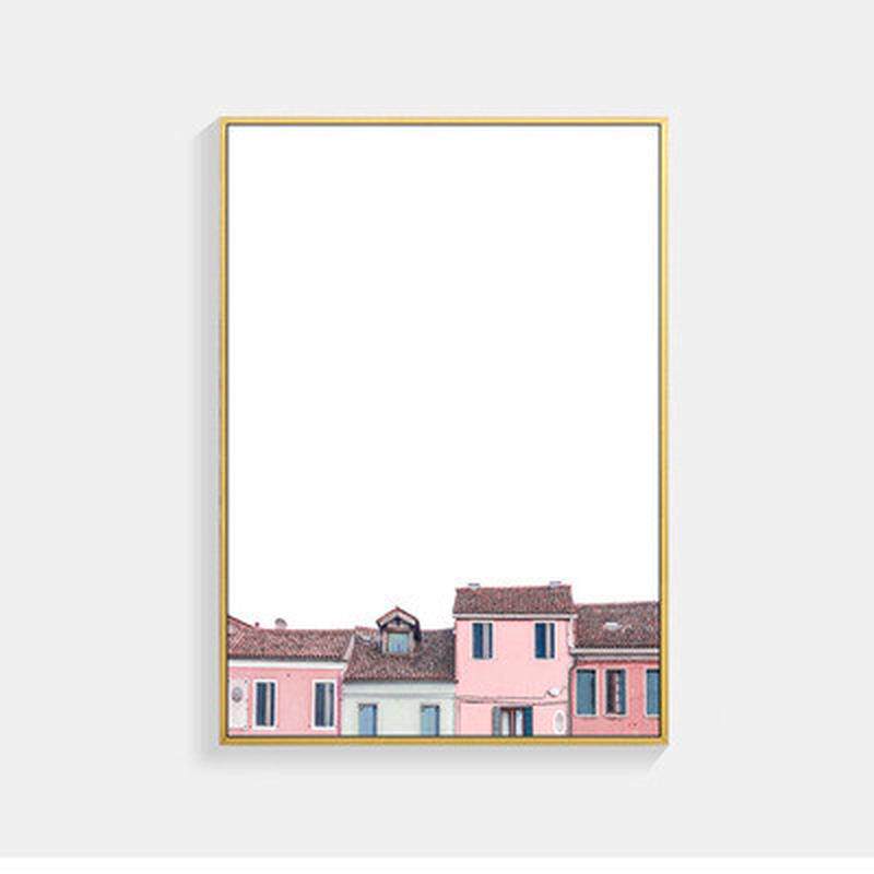 晚霞风景北欧少女心装饰画客厅墙画女生房间卧室壁画玄关餐厅挂画