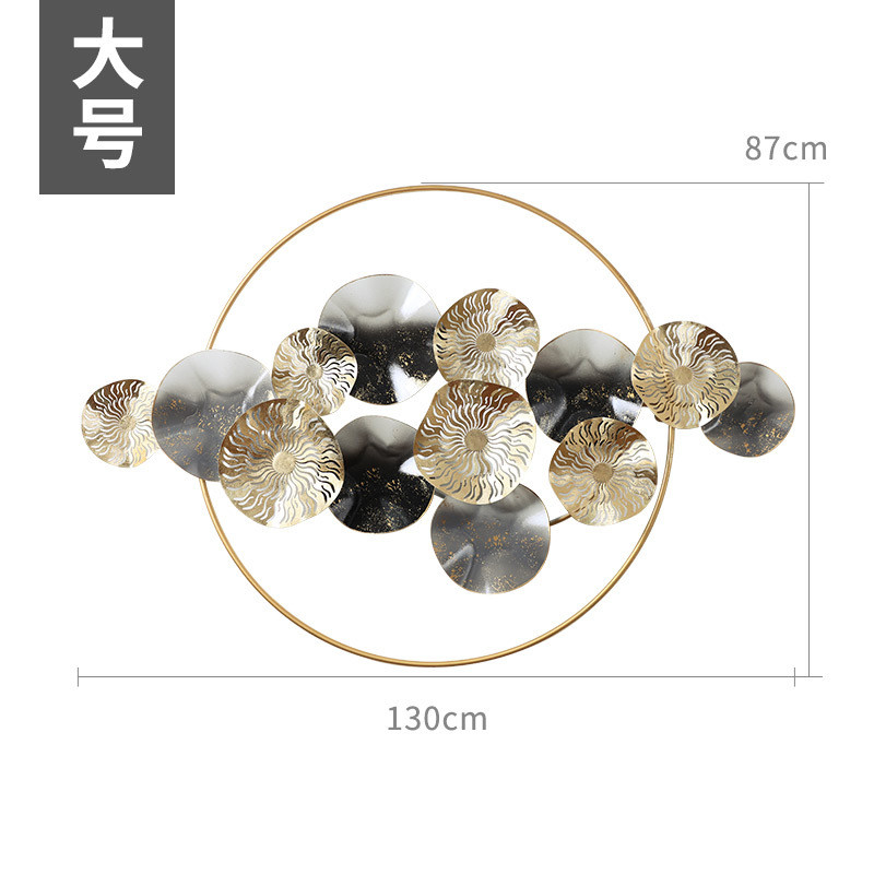 新中式客厅沙发轻奢金属背景墙饰创意山水挂件壁卧室家居铁艺壁饰