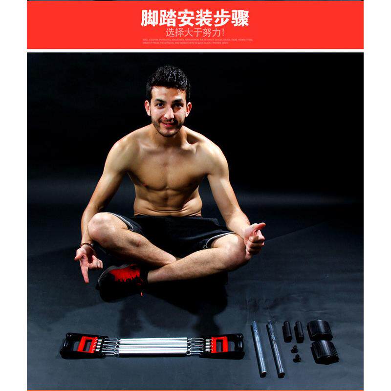 拉力器仰卧起坐扩胸器臂力握力器拉伸两用三用弹簧拉力器
