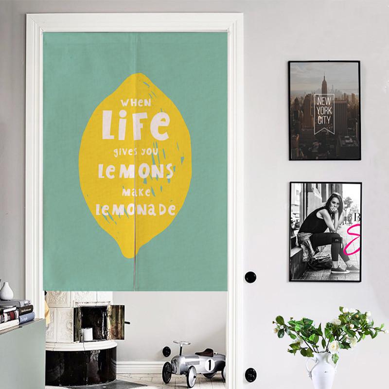 厂家直销会所工作室隔断帘美容院无损安装免打孔棉麻门帘布艺挂帘