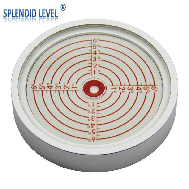 高精度水平气泡圆形水准仪带内刻线底部带安装孔金属万向水平气泡