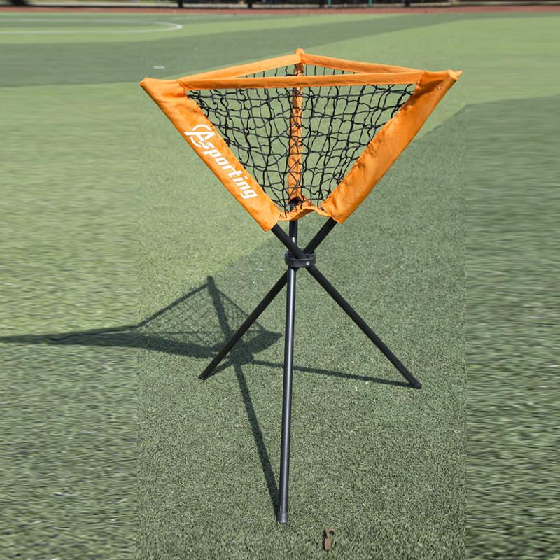 棒球垒球装球网兜三角集球器黑色管简易便携集球网装球器收纳架