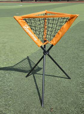 便携垒球装球网兜三角集球器黑色管简易棒球集球网装球器收纳架