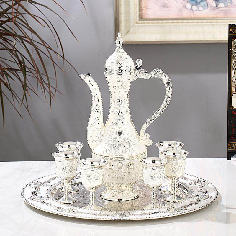 欧式酒具仿古套装创意中式古风白酒杯酒吧家居摆件锡合金醒酒器