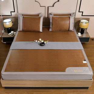 冰藤席冰丝凉席三件套床笠款夏季空调席软席子防滑床罩1.5m1.8米2