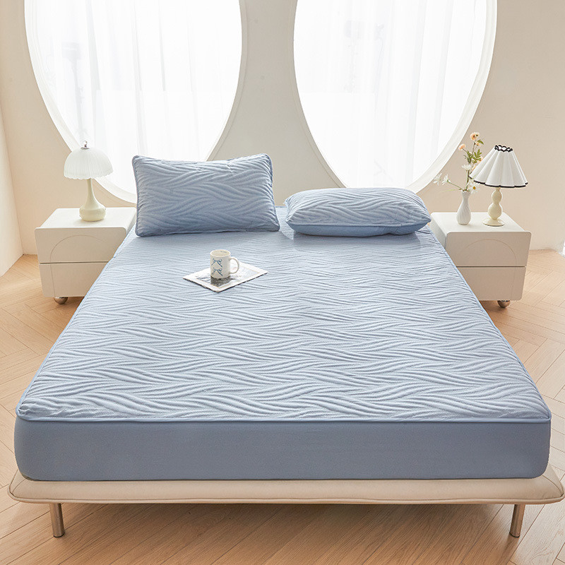 新款水漾防水夹棉床笠床罩尿子单件席梦思防滑隔床垫保护套防尘罩