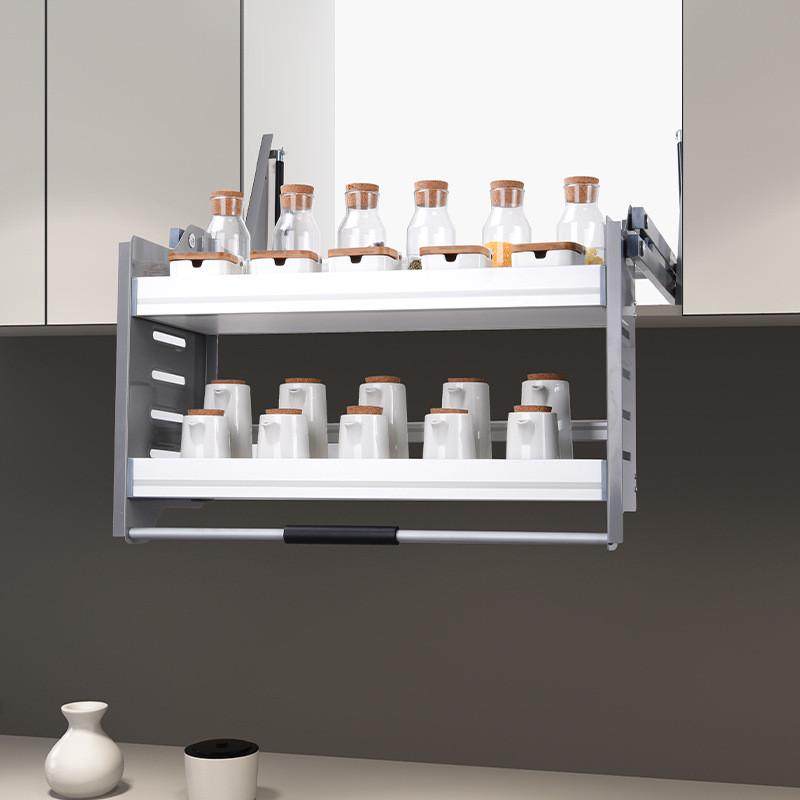 【严选】收纳纳升降唯得吊柜厨房橱柜不锈钢/铝合金橱柜下拉篮,家装主材,拉篮,淘宝优惠券,粉丝福利购,淘宝优惠卷